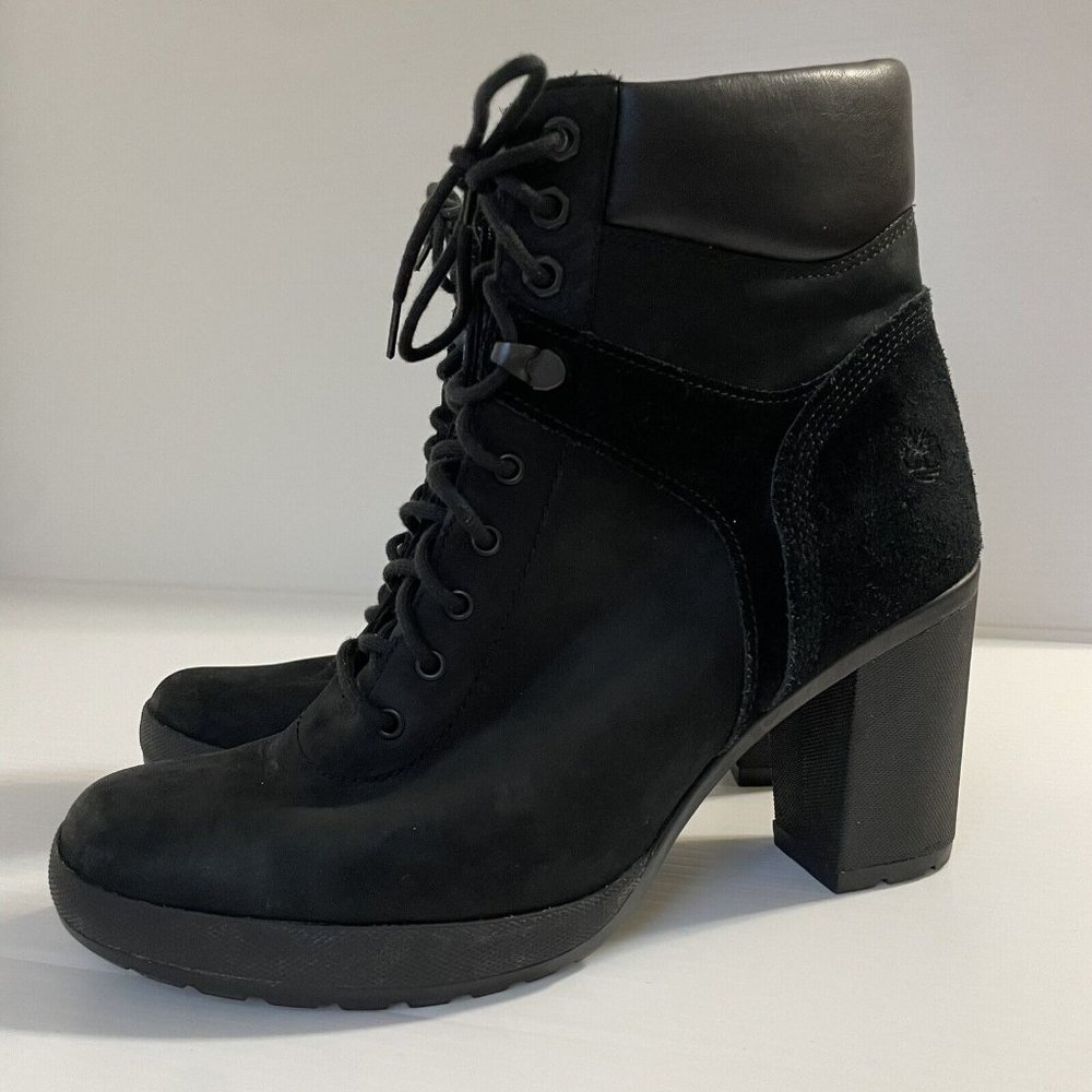 Timberland Women's Size 10 Camdale Field Lace Ankle Boots Black Nubuck A1KD4